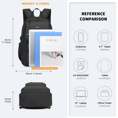 Kono PVC-beschichtet Urban Wasserabweisend Rucksack mit Reflektierenden Sicherheitsgurten und Mehrkammern-Design