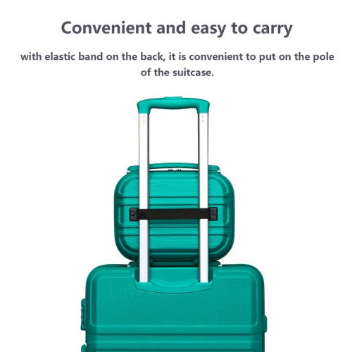 K1871-1L - Kono 12 hüvelykes könnyű, kemény héjú ABS kozmetikai tok - kékeszöld