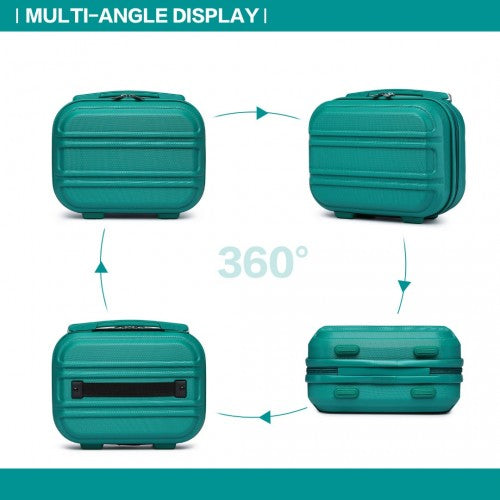 K1871-1L - Kono 12 hüvelykes könnyű, kemény héjú ABS kozmetikai tok - kékeszöld