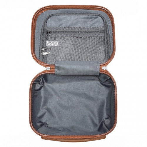 K1871-1L - Kono 12 hüvelykes könnyű, kemény héjú ABS kozmetikai tok - krémszínű