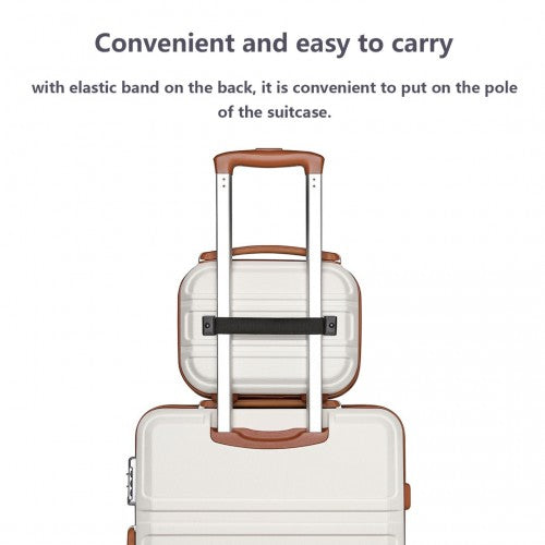 K1871-1L - Kono 12 hüvelykes könnyű, kemény héjú ABS kozmetikai tok - krémszínű