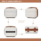 K1871-1L - Kono 12 hüvelykes könnyű, kemény héjú ABS kozmetikai tok - krémszínű