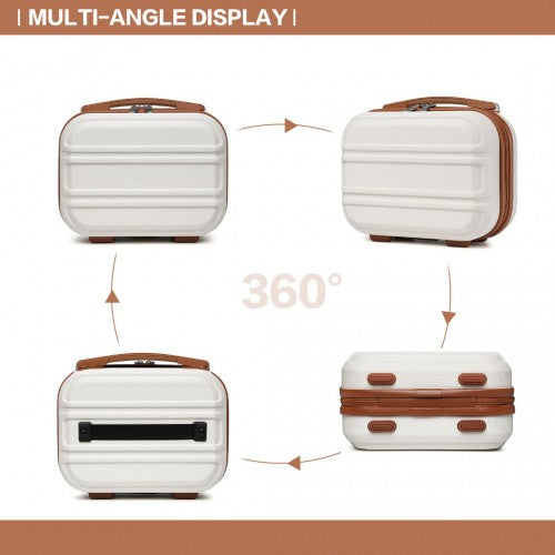 K1871-1L - Kono 12 hüvelykes könnyű, kemény héjú ABS kozmetikai tok - krémszínű