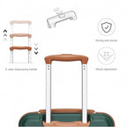 K1871-1L - Kono ABS 28 hüvelykes, öntött vízszintes kialakítású bőrönd - Zöld és barna