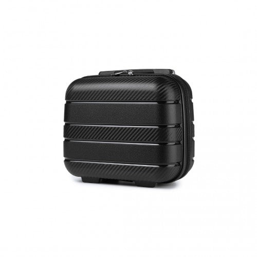 K2091L - Kono 14 hüvelykes, többféle textúrájú, kemény héjú PP sminktok - Klasszikus kollekció - Fekete