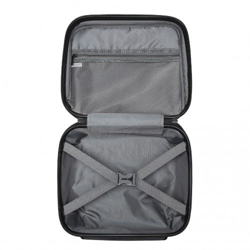 K2091L - Kono 14 hüvelykes, többféle textúrájú, kemény héjú PP sminktok - Klasszikus kollekció - Fekete