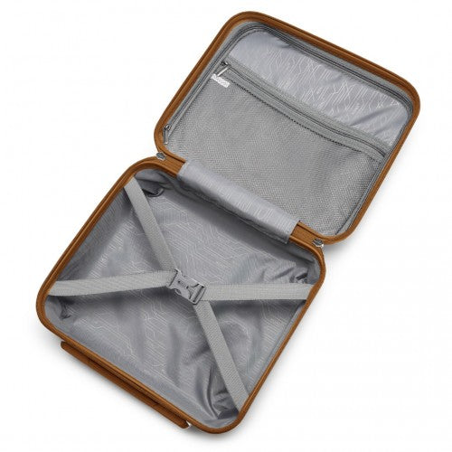 K2092L - Kono 14 hüvelykes könnyű, kemény héjú PP sminktáska - krémszínű