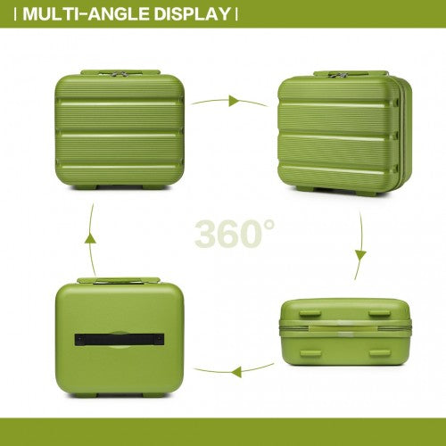 K2092L - Kono 14 hüvelykes könnyű, kemény héjú PP sminktáska - zöld
