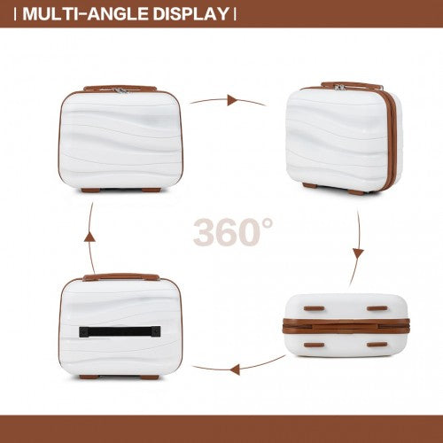 K2094L - Kono 14 hüvelykes könnyű polipropilén kemény héjú kozmetikai tok - krémszínű