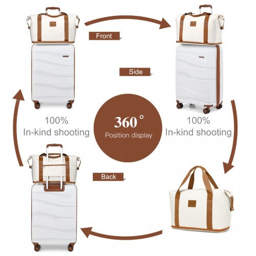 Kono 20 Zoll Polypropylen Kabinengröße Koffer 3-teiliges Reiseset mit Wochenendtasche und Kulturtasche