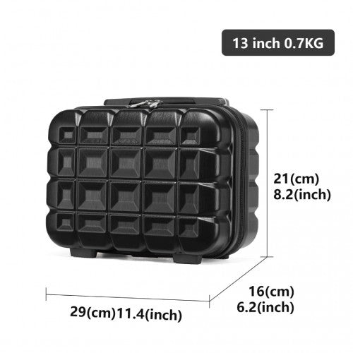 Kono 13 Zoll Leichtgewicht Harte Schale Schminktasche - Schwarz
