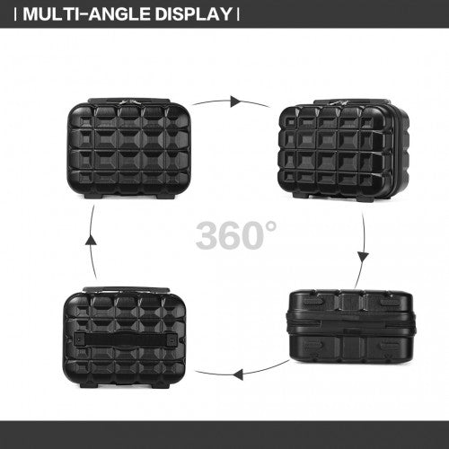 K2292L - Kono 13 hüvelykes könnyű, kemény héjú ABS sminktáska - fekete