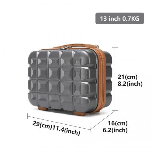 Kono 13 Zoll Leichtgewicht Harte Schale Schminktasche - Grau