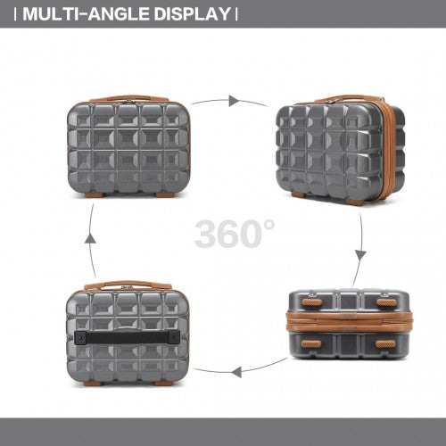 K2292L - Kono 13 hüvelykes könnyű, kemény héjú ABS sminktáska - szürke