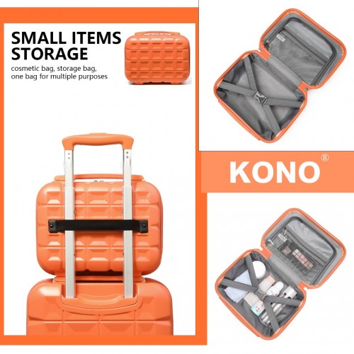 Kono 13 Zoll Leichtgewicht Harte Schale Schminktasche - Orange