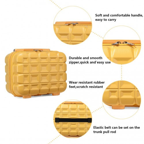 Kono 13 Zoll Leichtgewicht Harte Schale Schminktasche - Gelb