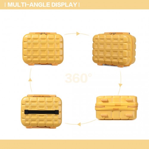 Kono 13 Zoll Leichtgewicht Harte Schale Schminktasche - Gelb