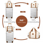 British Traveller 20 Zoll Polycarbonat und ABS Koffer in Kabinengröße 3 Stück Reise-Set mit Reisetasche und Kosmetiktasche