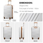 British Traveller 20 Zoll Polycarbonat und ABS Koffer in Kabinengröße 3 Stück Reise-Set mit Reisetasche und Kosmetiktasche