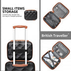 British Traveller 13 Zoll Ultraleicht /Polycarbonat Schminkkoffer - Schwarz/Braun