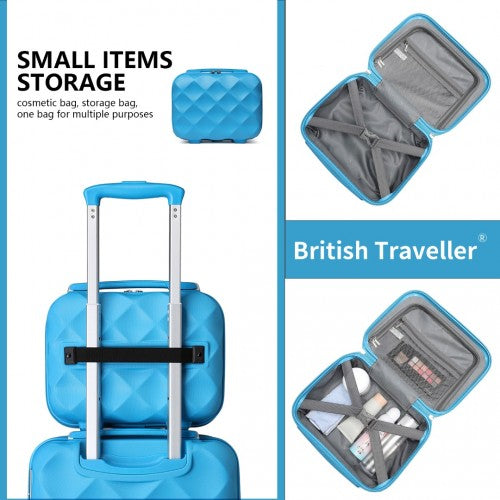 British Traveller 13 Zoll Ultraleicht /Polycarbonat Schminkkoffer - Blau