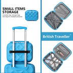 British Traveller 13 Zoll Ultraleicht /Polycarbonat Schminkkoffer - Blau