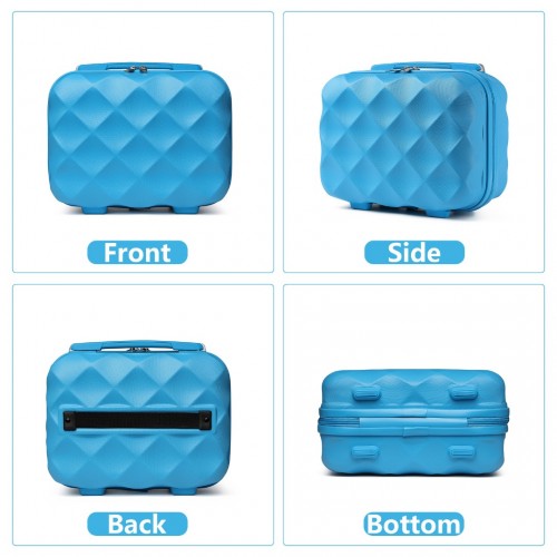 British Traveller 13 Zoll Ultraleicht /Polycarbonat Schminkkoffer - Blau