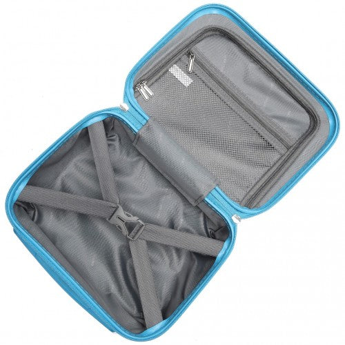 British Traveller 13 Zoll Ultraleicht /Polycarbonat Schminkkoffer - Blau