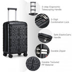 Supercase Stilvoll 20 Zoll Carry-On Polypropylen Hartschalen-Koffer mit Labyrinth-Muster