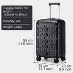 Supercase Stilvoll 20 Zoll Carry-On Polypropylen Hartschalen-Koffer mit Labyrinth-Muster