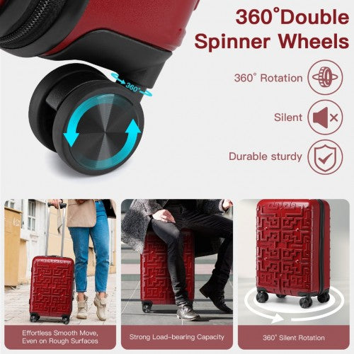 Supercase Stilvoll 20 Zoll Carry-On Polypropylen Hartschalen-Koffer mit Labyrinth-Muster