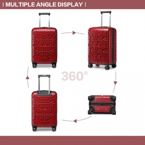 Supercase Stilvoll 20 Zoll Carry-On Polypropylen Hartschalen-Koffer mit Labyrinth-Muster