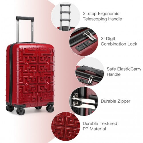 Supercase Stilvoll 20 Zoll Carry-On Polypropylen Hartschalen-Koffer mit Labyrinth-Muster