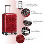 Supercase Stilvoll 20 Zoll Carry-On Polypropylen Hartschalen-Koffer mit Labyrinth-Muster