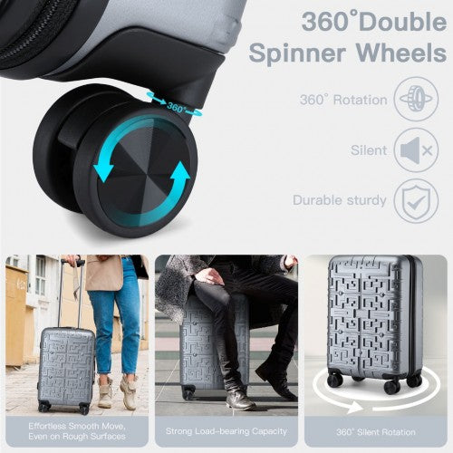 Supercase Stilvoll 20 Zoll Carry-On Polypropylen Hartschalen-Koffer mit Labyrinth-Muster