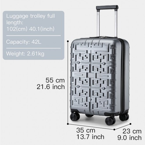 Supercase Stilvoll 20 Zoll Carry-On Polypropylen Hartschalen-Koffer mit Labyrinth-Muster