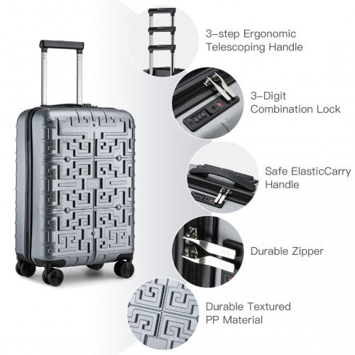 Supercase Stilvoll 20 Zoll Carry-On Polypropylen Hartschalen-Koffer mit Labyrinth-Muster