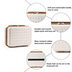 Kono Stilvoll 13 Zoll Polka Dot Hartschale Schminktasche - Creme/Braun