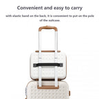 Kono Stilvoll 13 Zoll Polka Dot Hartschale Schminktasche - Creme/Braun