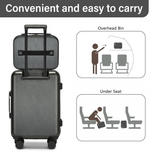 KSK2493 - Kono 12-Zoll-Hartschalen-Make-up-Tasche – Haltbarer Reise-Make-up-Organisator mit YKK-Reißverschluss - Grau