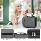 KSK2493 - Kono 12-Zoll-Hartschalen-Make-up-Tasche – Haltbarer Reise-Make-up-Organisator mit YKK-Reißverschluss - Grau