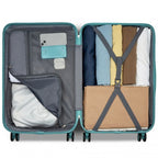 KSK2494 - Kono 3-teiliges minimalistisches Hartschalen-Gepäckset aus ABS+PC mit TSA-Schloss und 360°-Drehrollen - Blau