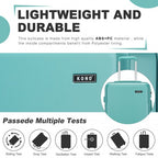 KSK2494 - Kono 3-teiliges minimalistisches Hartschalen-Gepäckset aus ABS+PC mit TSA-Schloss und 360°-Drehrollen - Blau