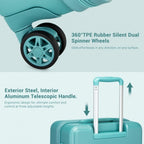 KSK2494 - Kono 3-teiliges minimalistisches Hartschalen-Gepäckset aus ABS+PC mit TSA-Schloss und 360°-Drehrollen - Blau