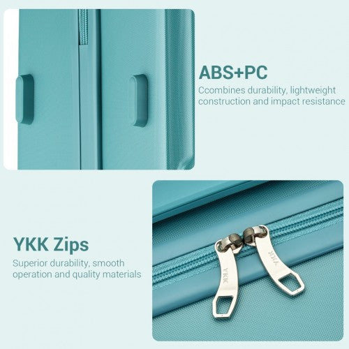 KSK2494 - Kono 3-teiliges minimalistisches Hartschalen-Gepäckset aus ABS+PC mit TSA-Schloss und 360°-Drehrollen - Blau