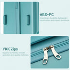 KSK2494 - Kono 3-teiliges minimalistisches Hartschalen-Gepäckset aus ABS+PC mit TSA-Schloss und 360°-Drehrollen - Blau