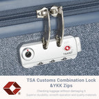KSK2494 - Kono 3-teiliges minimalistisches Hartschalen-Gepäckset aus ABS+PC mit TSA-Schloss und 360°-Drehrollen - Denimblau