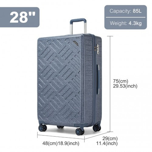 Supercase 28 Zoll Schalenkoffer mit elegantem geometrischen Muster aus /TSA - Schloss für müheloses Reisen - Denimblau