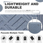 KSS2495 - Supercase 3-teiliges Hartschalen-Kofferset aus ABS+PC mit elegantem geometrischem Muster und TSA-Schloss für müheloses Reisen – Denimblau