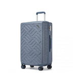 KSS2495 - Supercase 3-teiliges Hartschalen-Kofferset aus ABS+PC mit elegantem geometrischem Muster und TSA-Schloss für müheloses Reisen – Denimblau